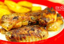 Mangal Tadında Fırında Tavuk Kanadı ve Patates Tarifi fırında tavuk kanadı tarifi